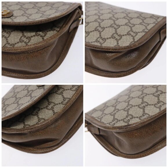 GUCCI GG Plus Supreme Shoulder Bag PVC Beige Gold Auth th6187 - Picture 16 of 16